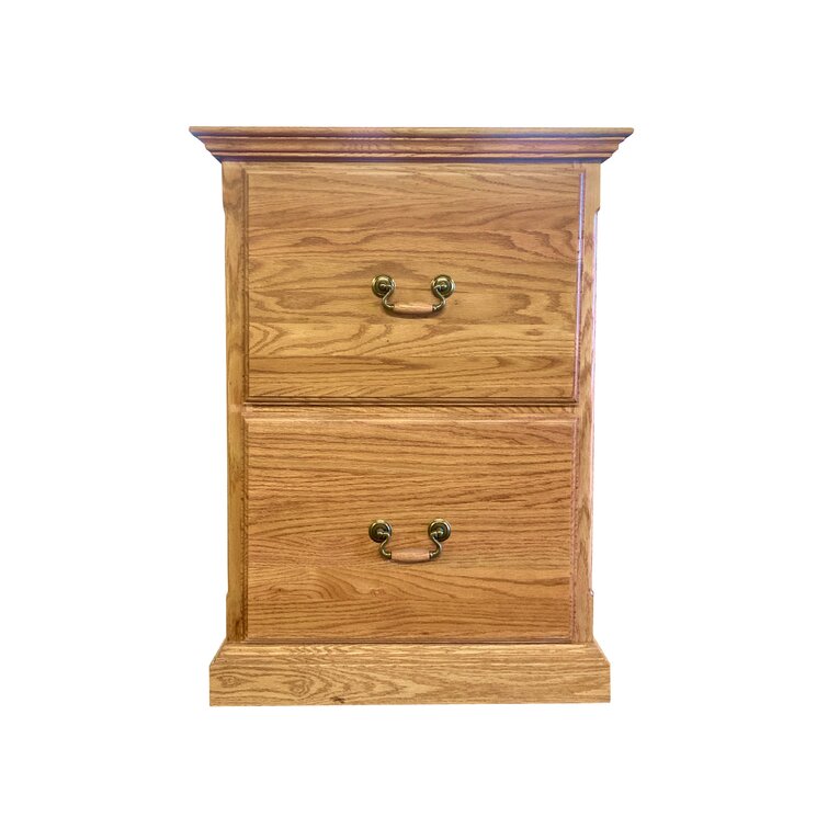 Dark wood filing cabinet deals 2 drawer